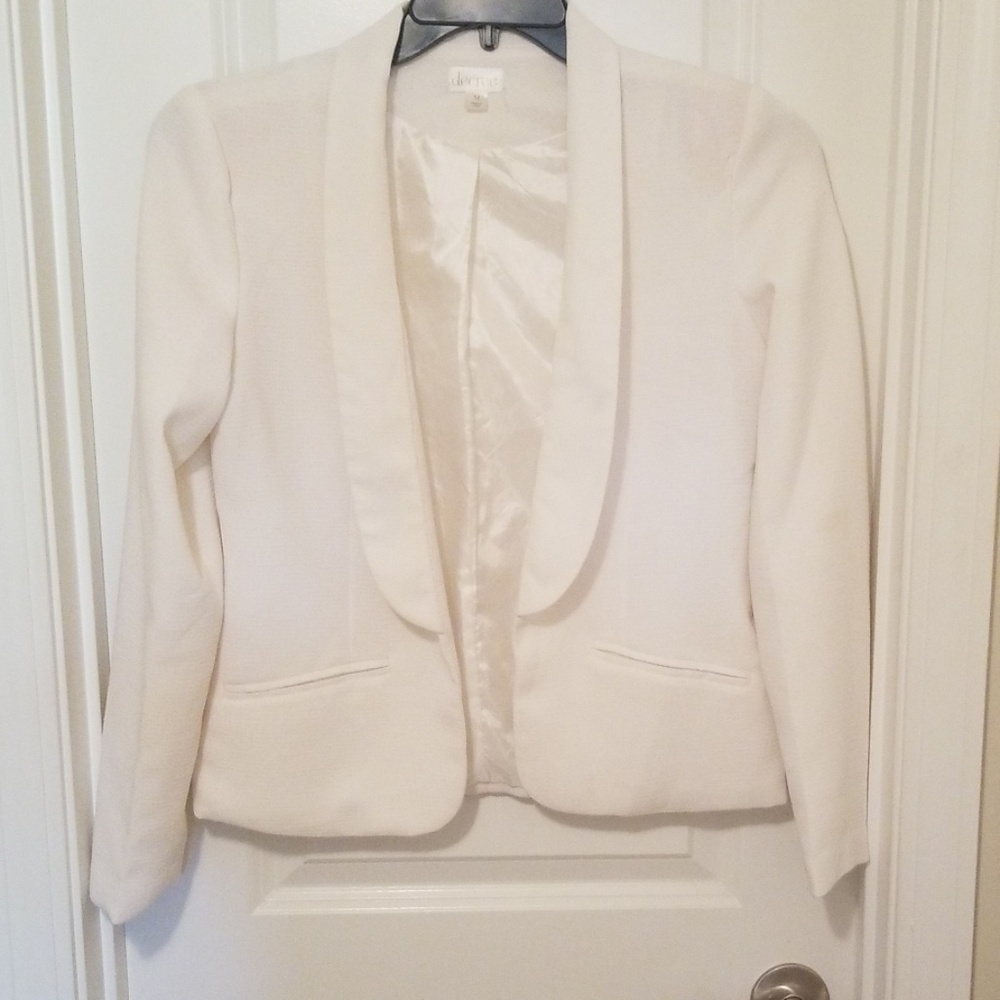 Cream Blazer Suit Jacket by Decree